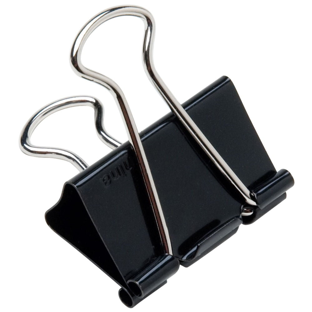 SKILCRAFT Binder Clips, 1 1/4in, 5/8in Capacity, Black/Silver, Box Of 12 (AbilityOne 7510-00-223-6807)