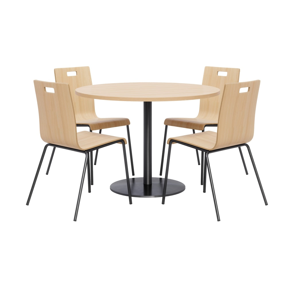 KFI Studios Proof Dining Table Set With Jive Dining Chairs, Natural/Black