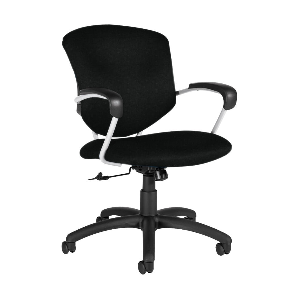 Global Supra Tilter Chair, Mid-Back, 39inH x 26inW x 26inD, Black Coal/Black