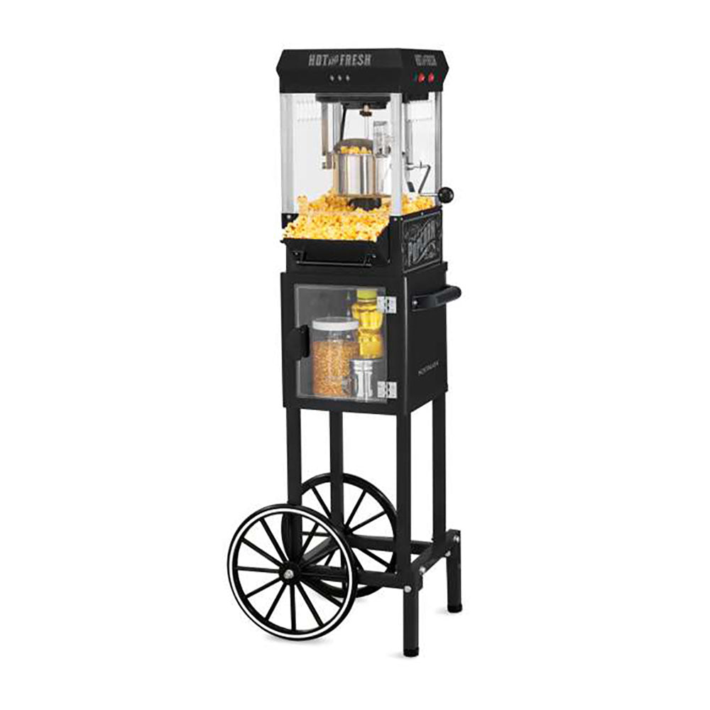 Nostalgia Electrics NKPCRT25BK Vintage Popcorn Cart, Black