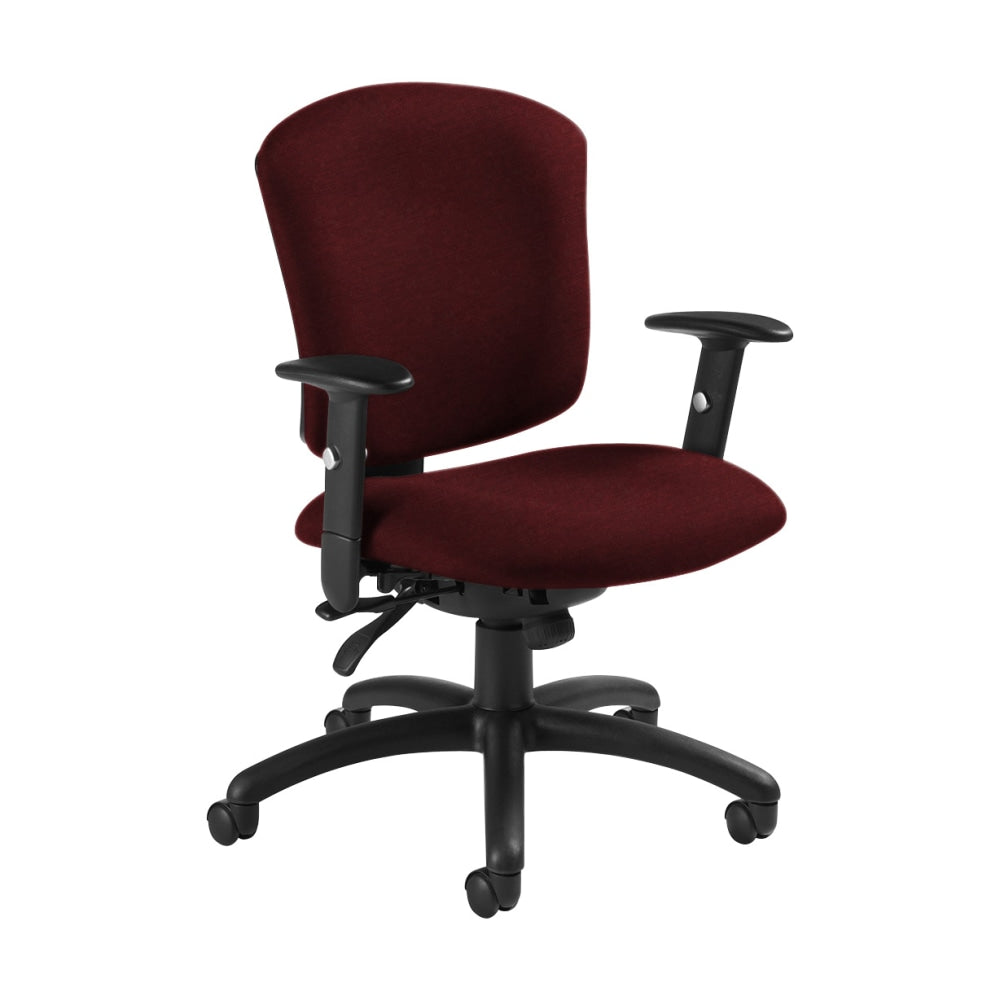 Global Supra X Mid-Back Multi-Tilter Chair, 38 1/2inH x 25 1/2inW x 23inD, Red Rose/Black