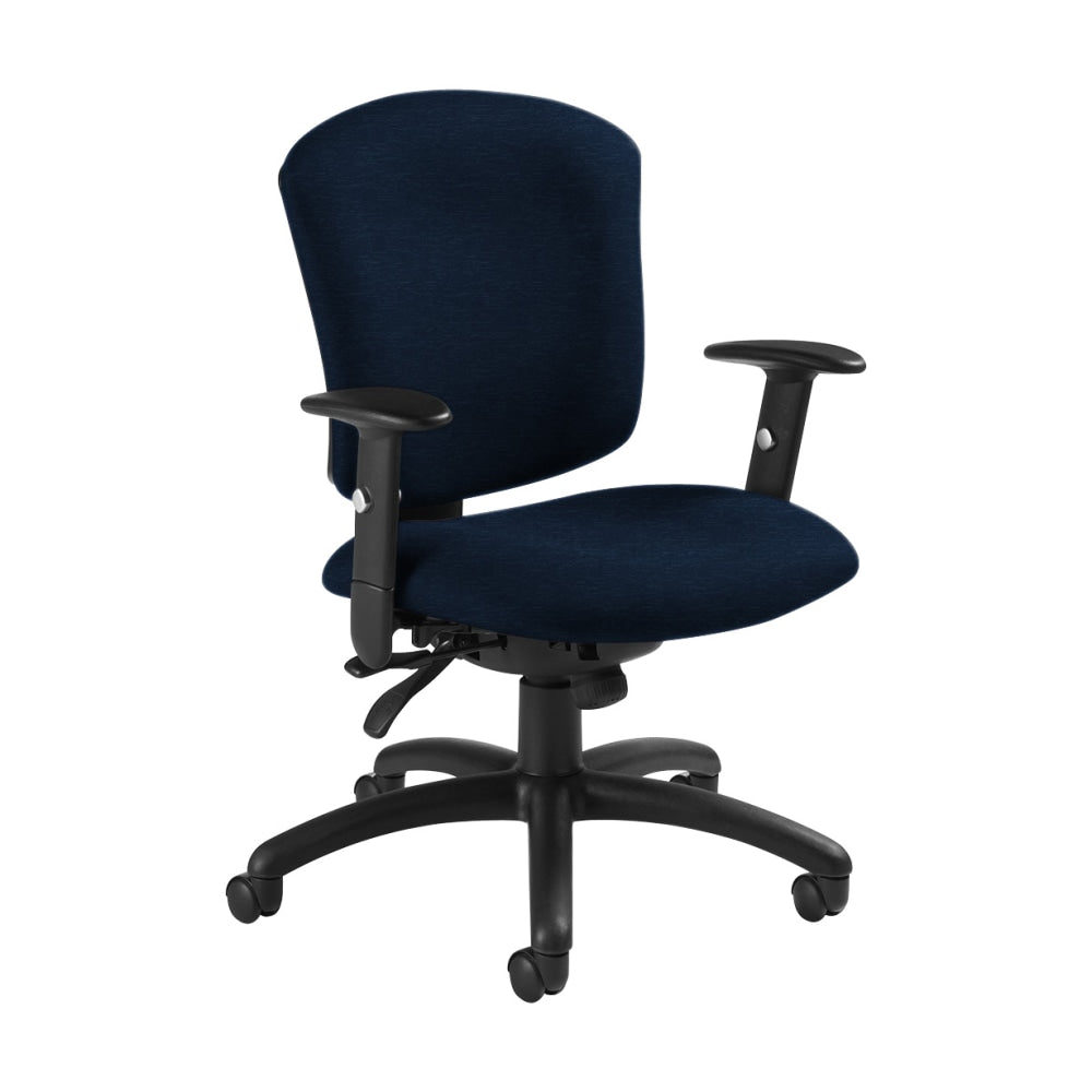 Global Supra X Mid-Back Multi-Tilter Chair, 38 1/2inH x 25 1/2inW x 23inD, Blue Bayou/Black