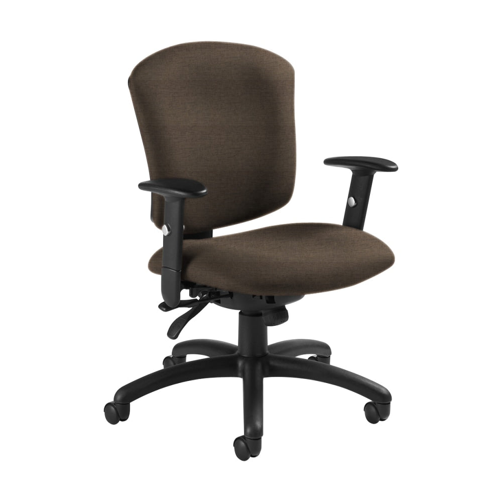Global Supra X Mid-Back Multi-Tilter Chair, 38 1/2inH x 25 1/2inW x 23inD, Earth/Black