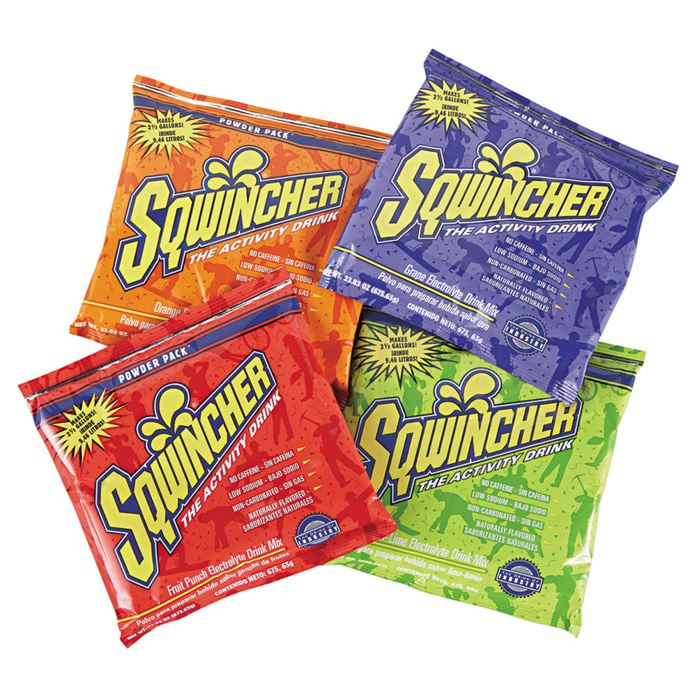 Sqwincher Powder Packs, Assorted, 23.83 Oz, Case Of 32
