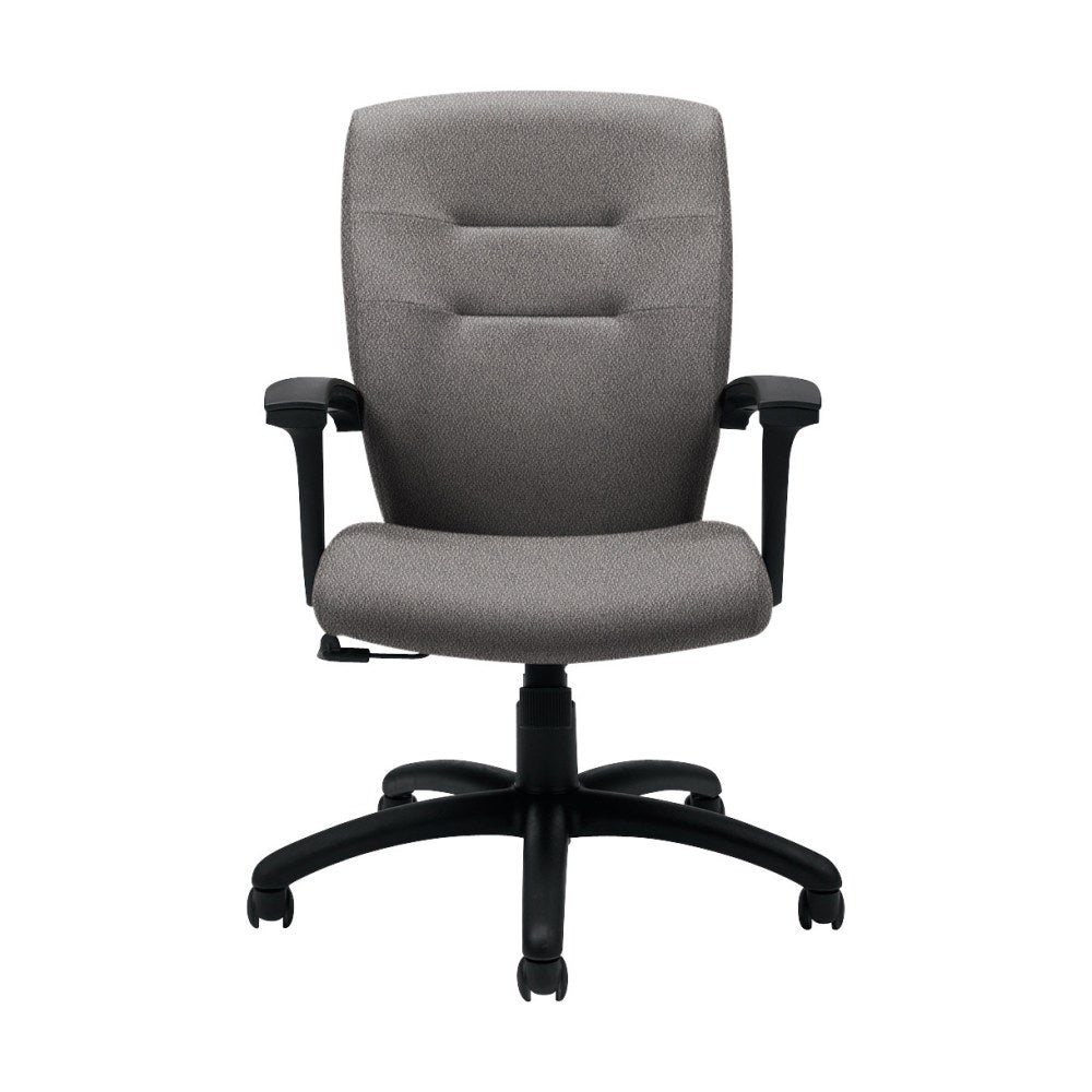 Global Synopsis Tilter Chair, Mid-Back, 39 1/2inH x 24 1/2inW x 26 1/2inD, Slate/Black