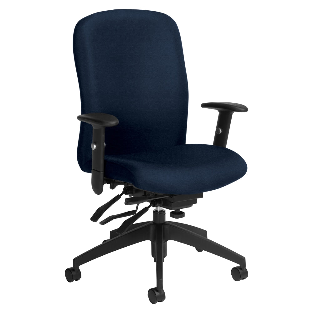 Global Truform Multi-Tilter Chair, High-Back, Blue Bayou/Black, Standard Model