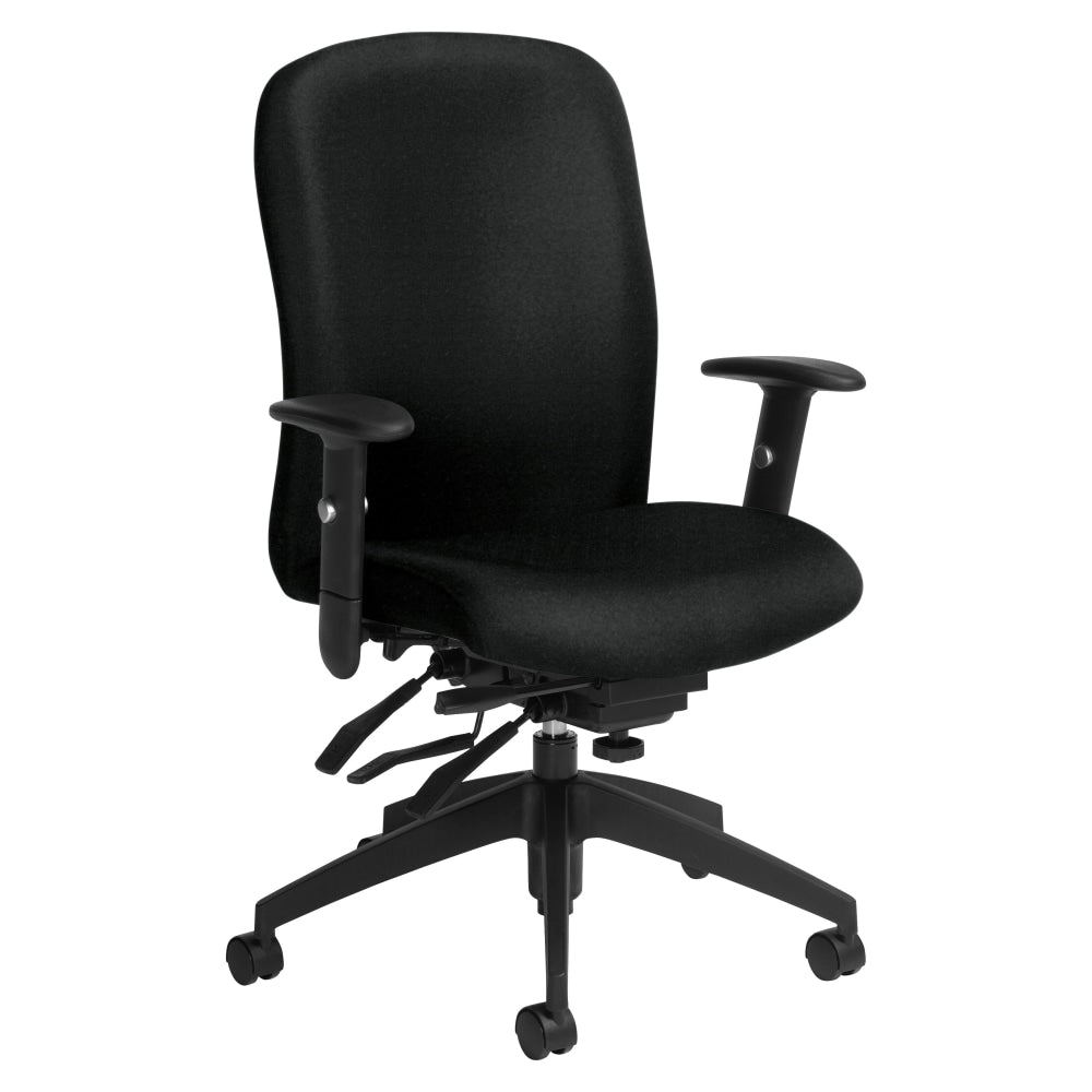 Global Truform Multi-Tilter Chair, High-Back, Black Coal/Black, Standard Model