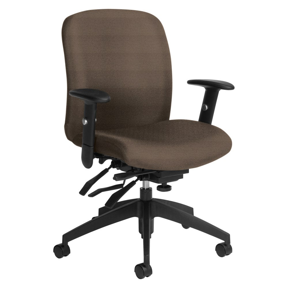 Global Truform Multi-Tilter Chair, Mid-Back, Earth/Black, Standard Model