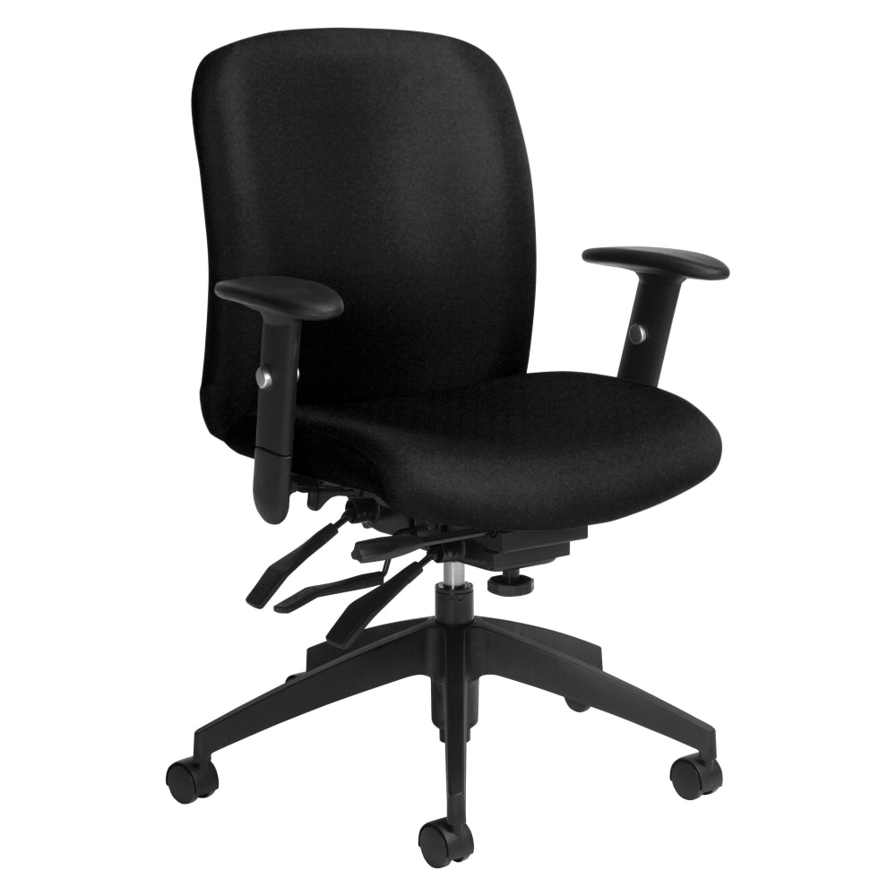 Global Truform Multi-Tilter Chair, Mid-Back, Black Coal/Black