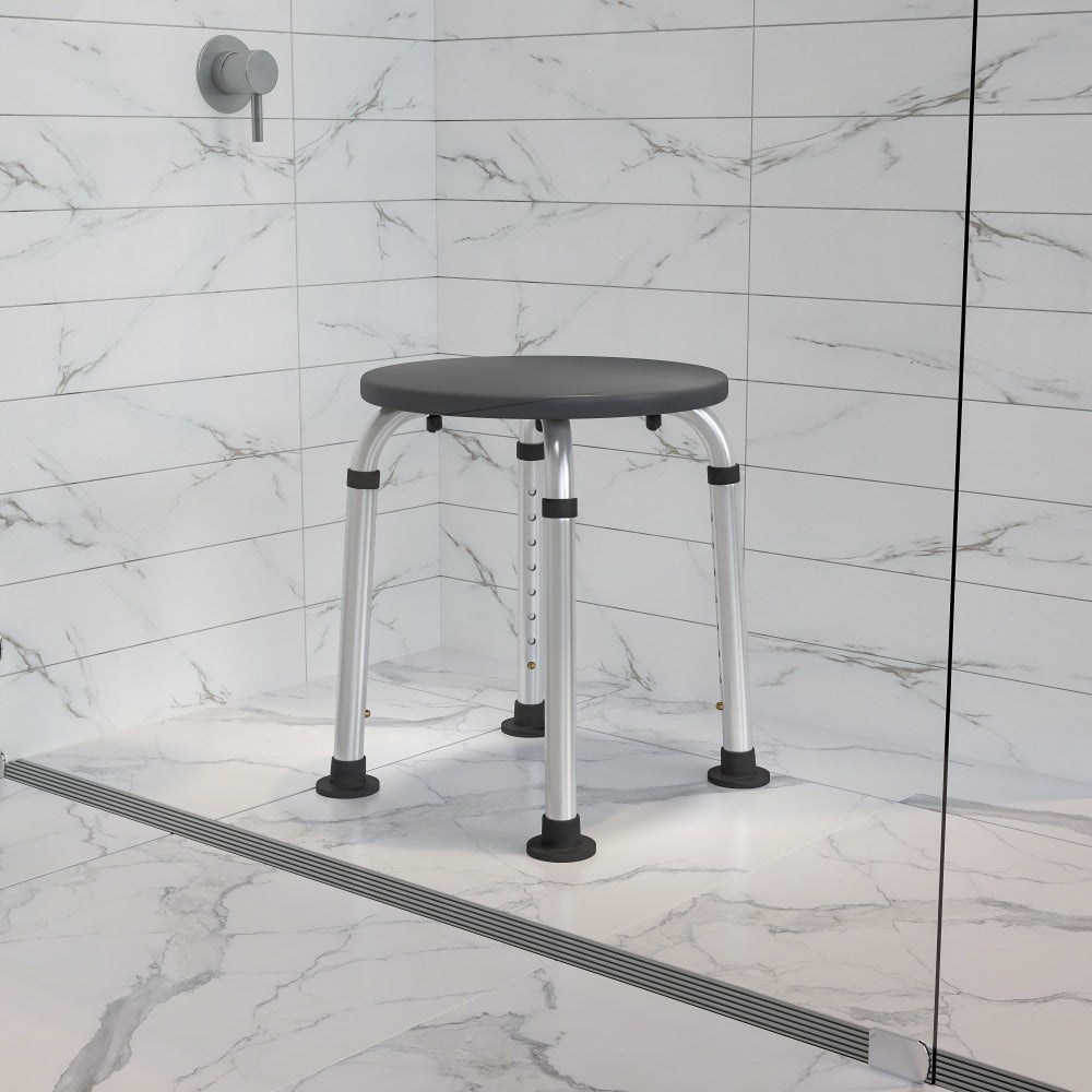 Flash Furniture HERCULES Series Adjustable Shower Stool, Gray