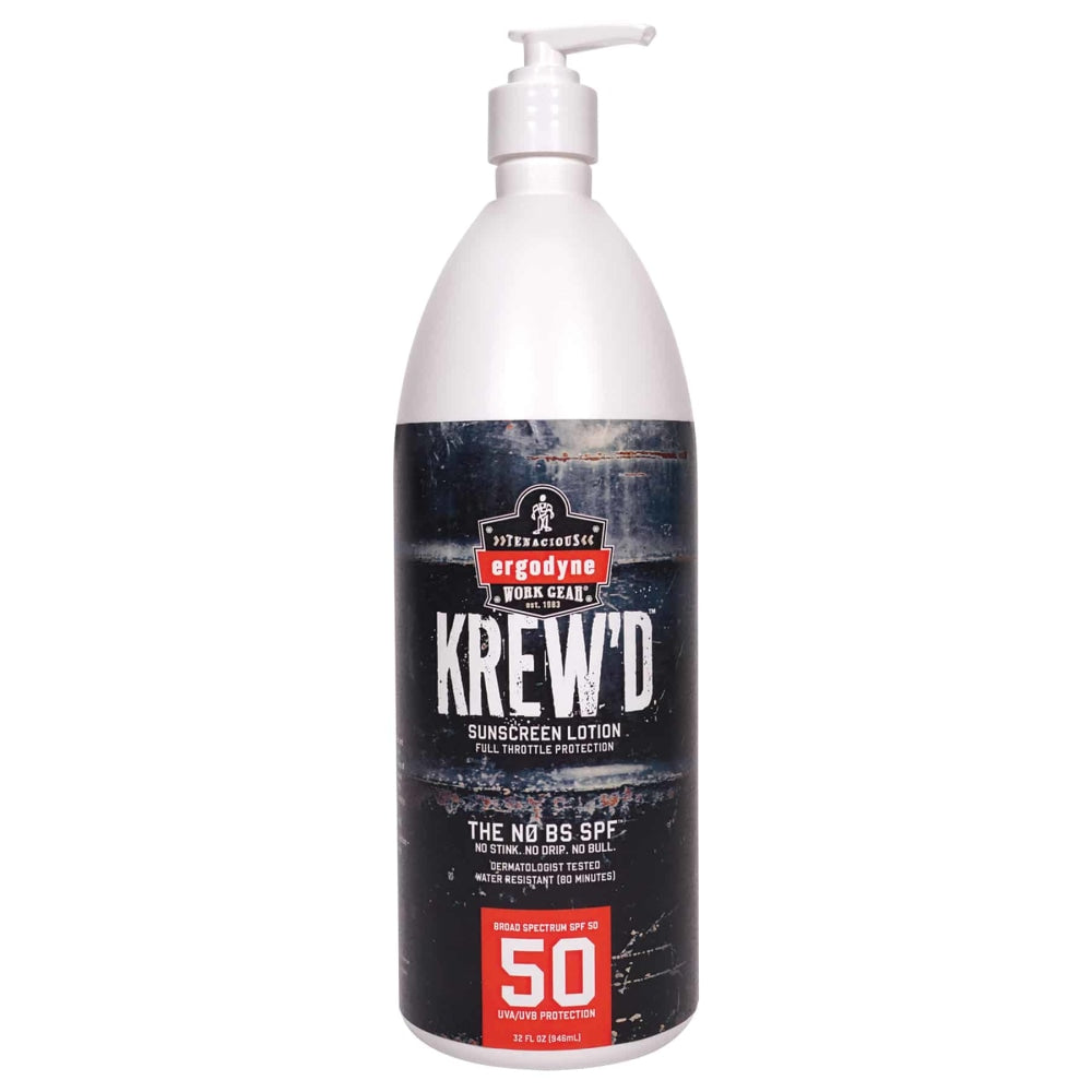 Ergodyne KREW-d 6355 SPF 50 Sunscreen Lotion, 32 Oz