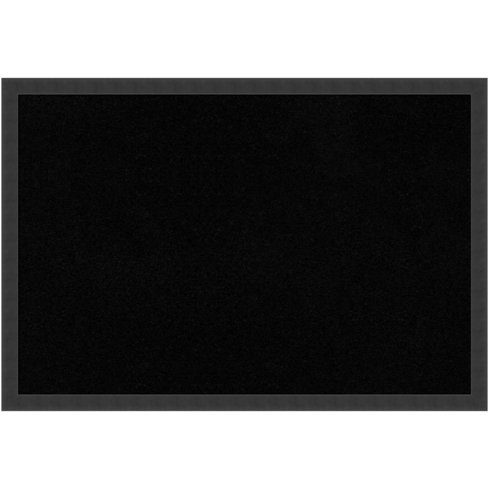 Amanti Art Cork Bulletin Board, 38in x 26in, Black, Mezzanotte Black Wood Frame