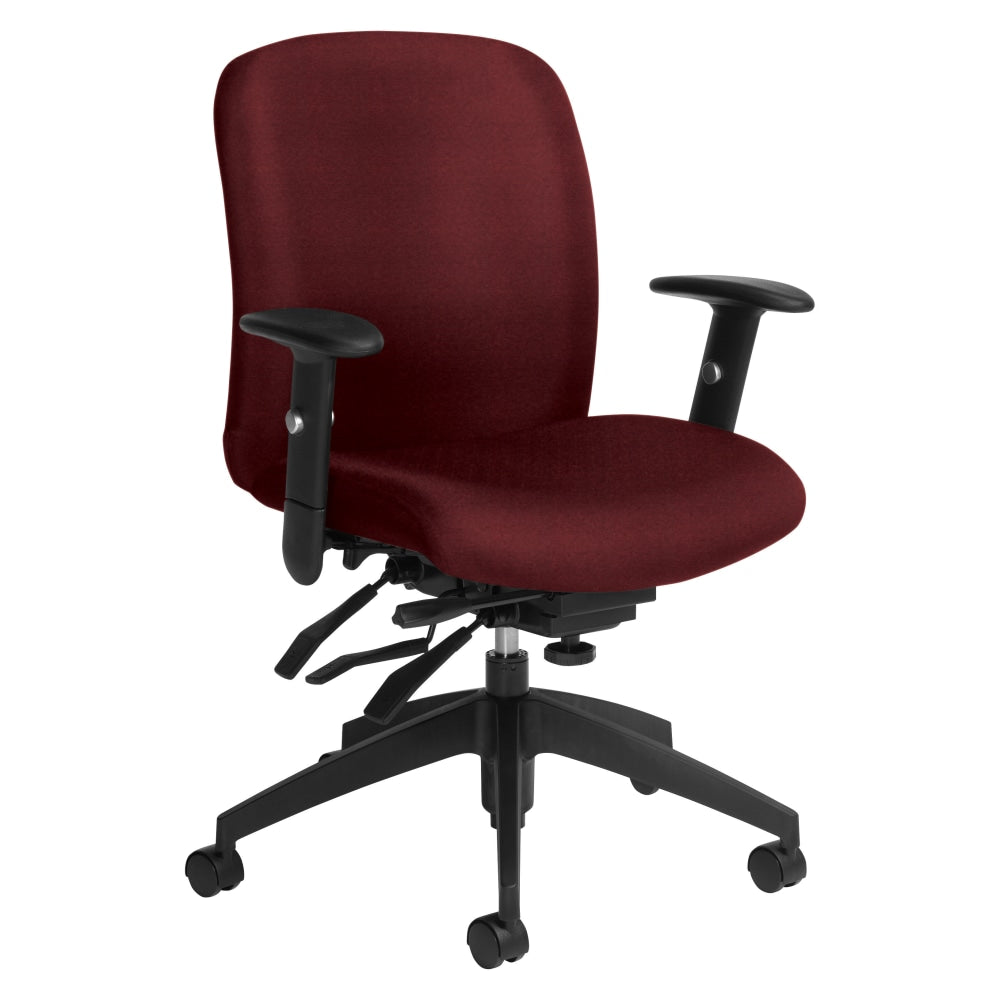 Global Truform Multi-Tilter Chair, Mid-Back, Red Rose/Black