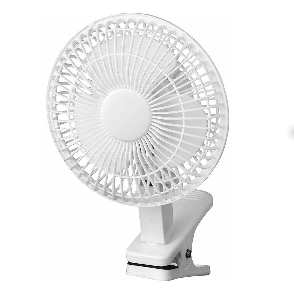 Optimus Convertible Personal Clip-On/Table Fan, 8in x 6in, White