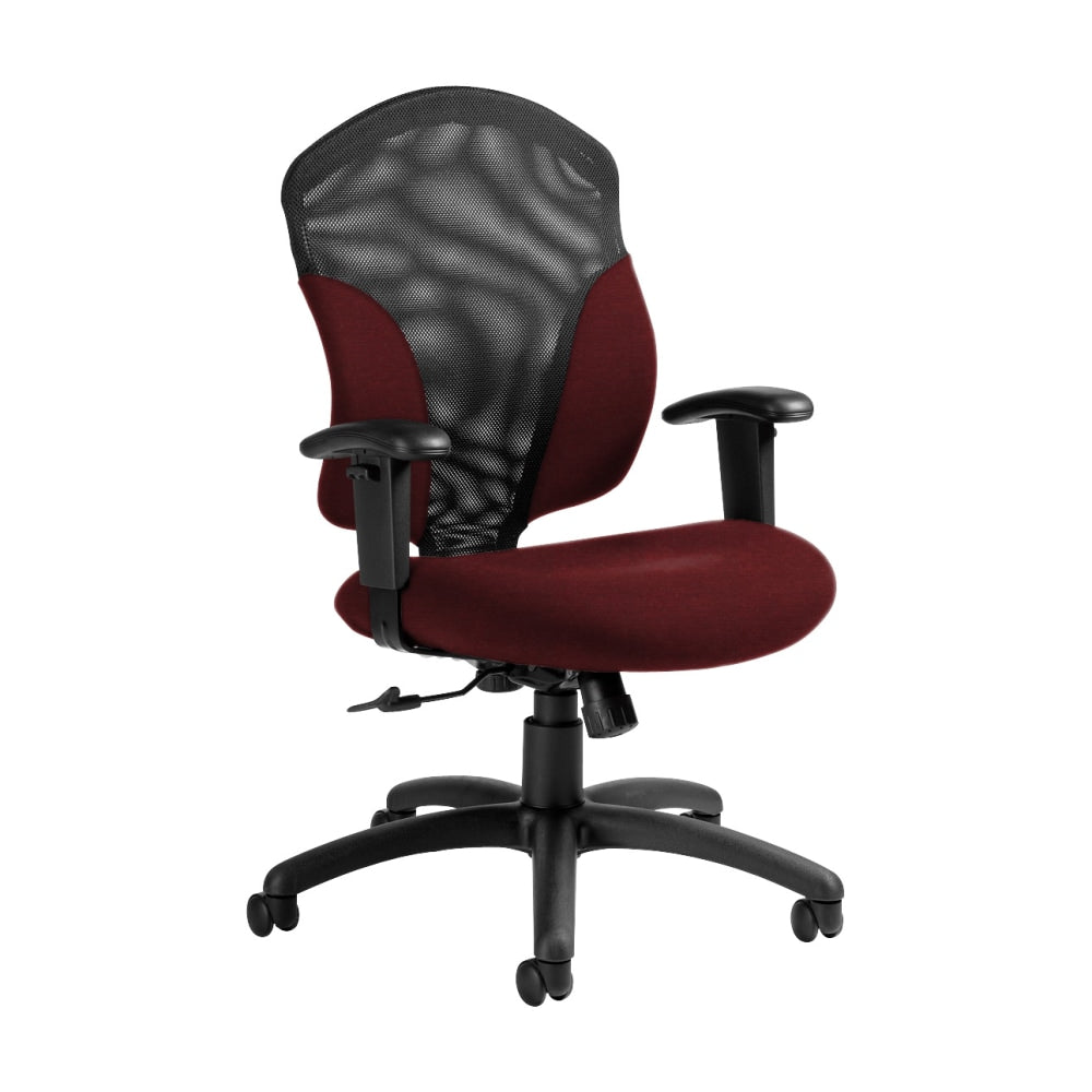Global Tye Mesh Tilter Chair, Mid-Back, 41inH x 25inW x 26inD, Red Rose/Black