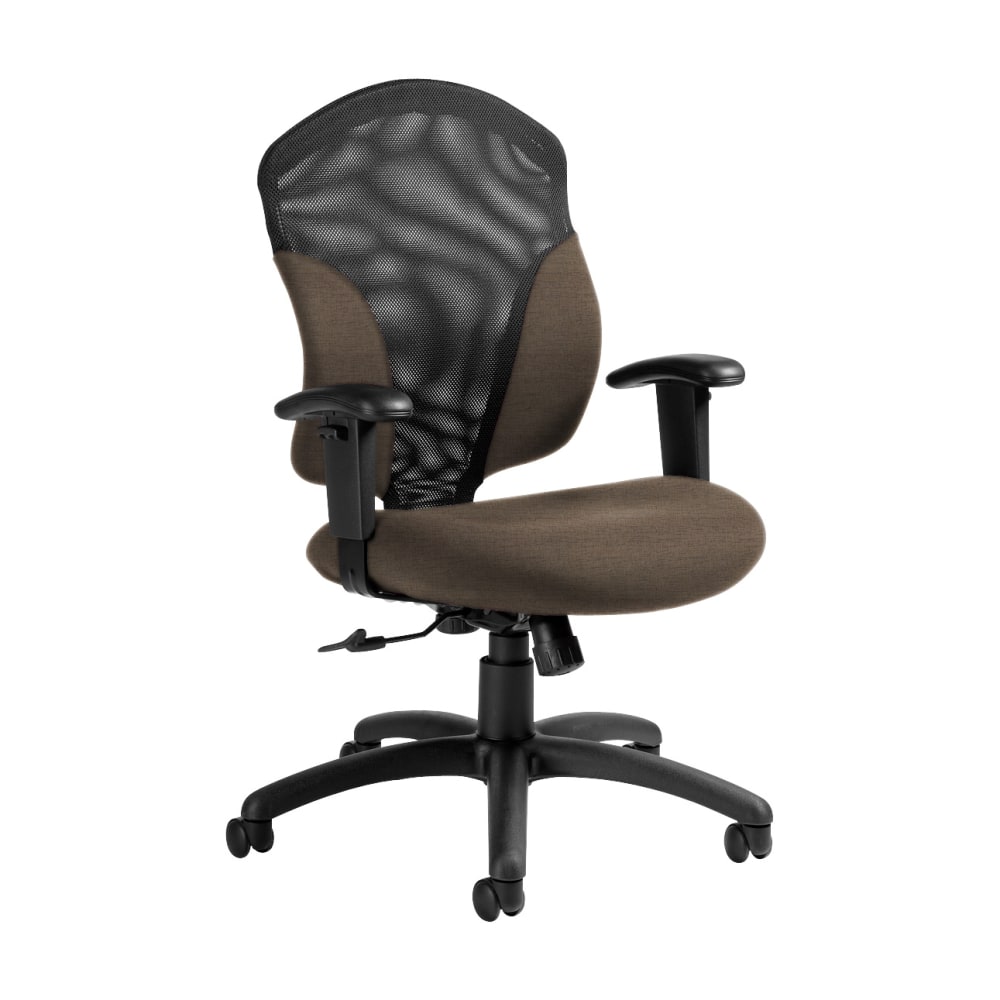 Global Tye Mesh Tilter Chair, Mid-Back, 41inH x 25inW x 26inD, Earth/Black