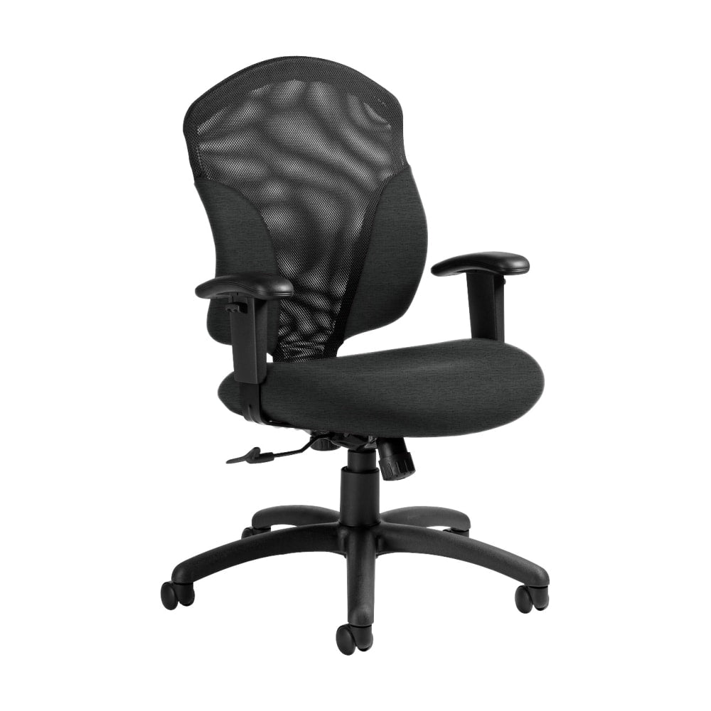 Global Tye Mesh Tilter Chair, Mid-Back, 41inH x 25inW x 26inD, Granite Rock/Black