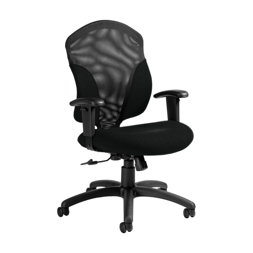 Global Tye Mesh Tilter Chair, Mid-Back, 41inH x 25inW x 26inD, Black Coal/Black