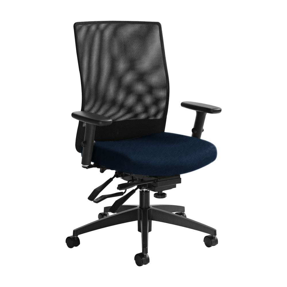 Global Weev Mid-Back Tilter Chair, 39inH x 25inW x 24inD, Blue Bayou/Black