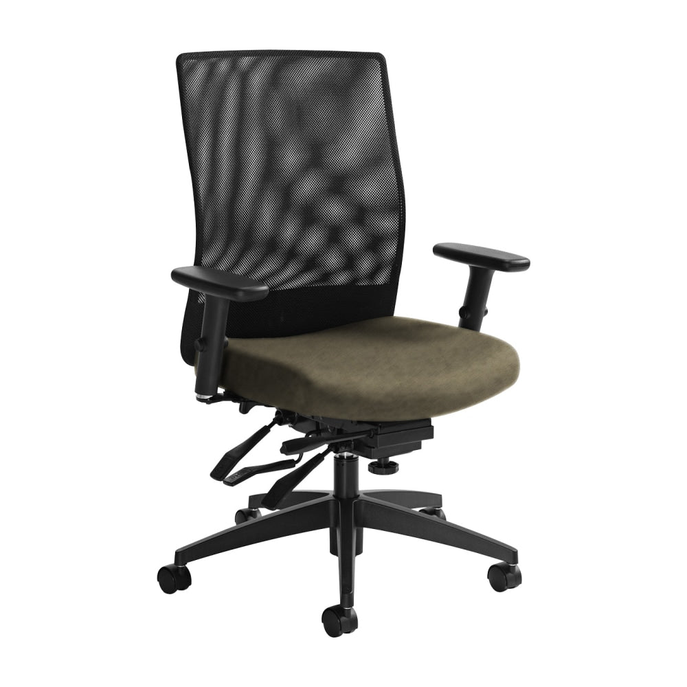 Global Weev Mid-Back Tilter Chair, 39inH x 25inW x 24inD, Sandcastle/Black