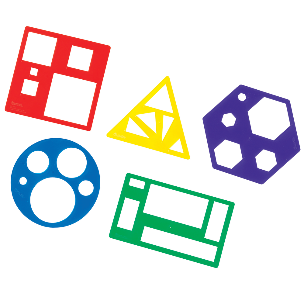Learning Resources Primary Shapes Templates, Pre-K - Grade 3, Pack Of 5