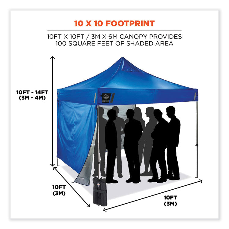 Shax 6051 Heavy-Duty Pop-Up Tent Kit, Single Skin, 10 ft x 10 ft, Polyester/Steel, Blue