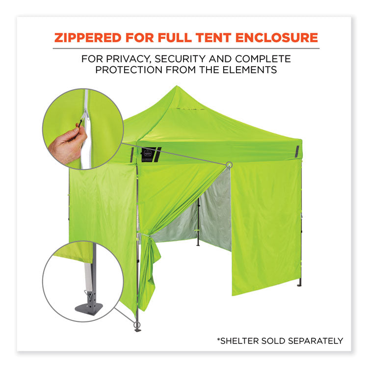 Shax 6096 Pop-Up Tent Sidewall with Zipper, Single Skin, 10 ft x 10 ft, Polyester, Lime