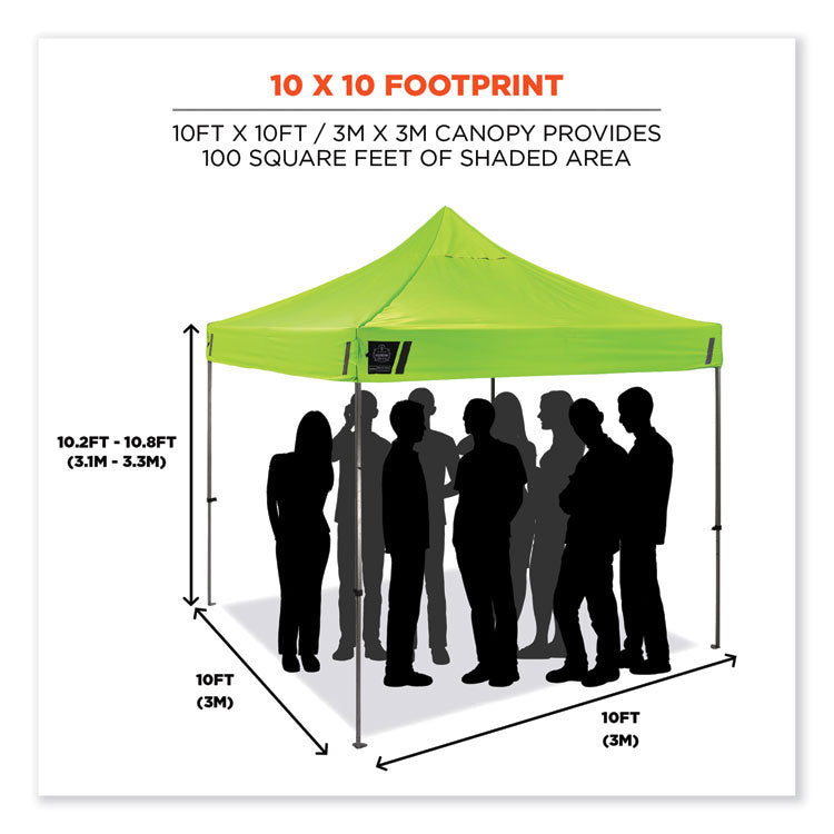 Shax 6052 Heavy-Duty Tent Kit + Mesh Windows, Single Skin, 10 ft x 10 ft, Polyester/Steel, Lime