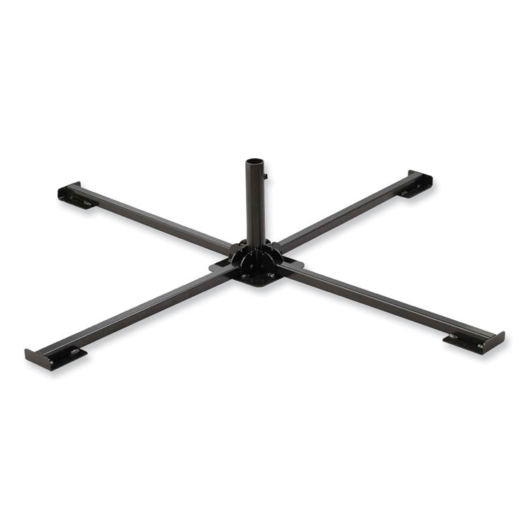 Shax 6190 Umbrella Stand, 1.65" Cylinder with Set Screw Clamp, Metal, 48 x 48 x 10, Black
