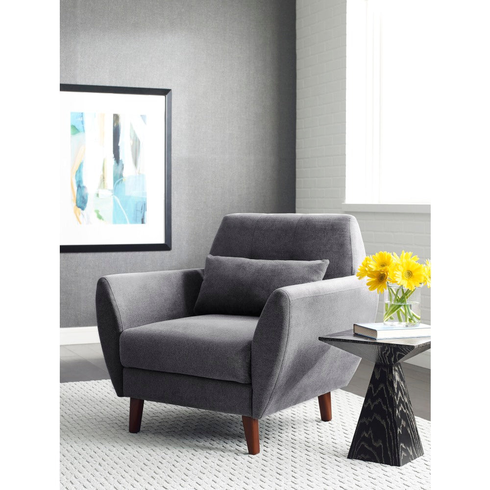 Serta Artesia Collection Arm Chair, Slate Gray/Chestnut