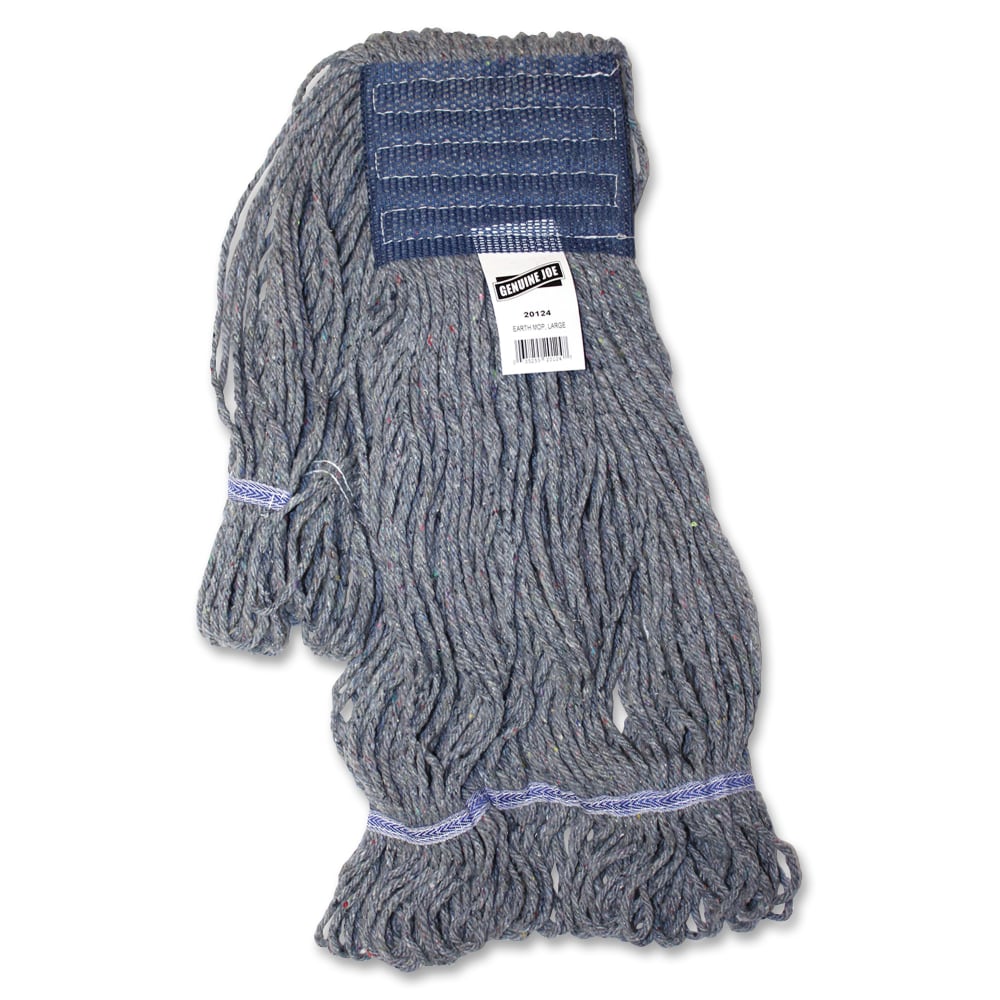 Genuine Joe 5in Headband Earth Mop Refill - Polyester Fiber - 12 / Carton