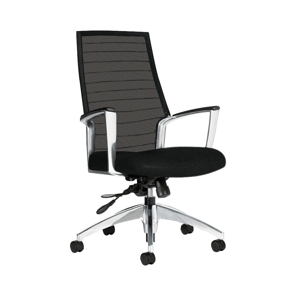 Global Accord Mesh High-Back Tilter Chair, 44inH x 25inW x 25inD, Black Coal