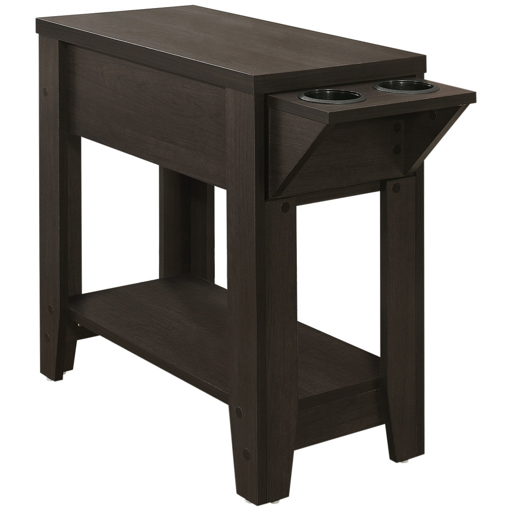 Monarch Specialties Jacquelyne Accent Table, 24inH x 12inW x 28-3/4inD, Cappuccino