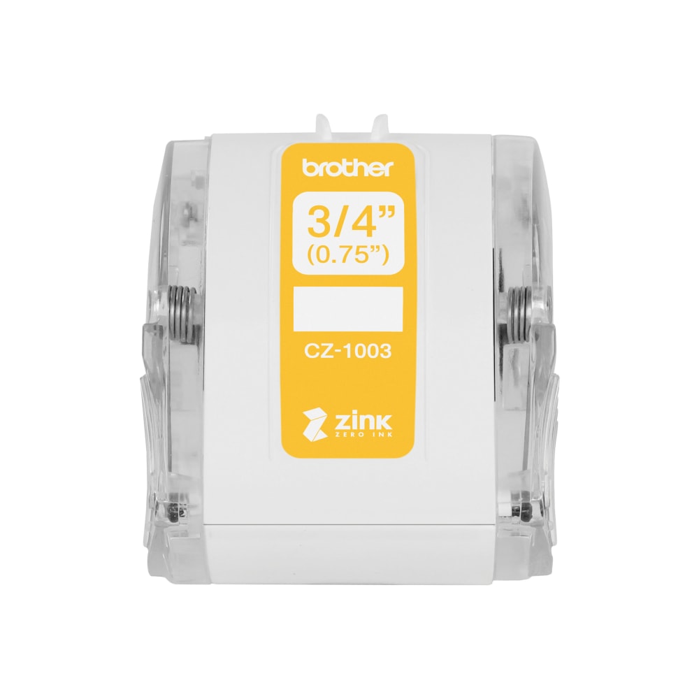 Brother Genuine CZ-1003 continuous length -3/4in (0.75in) 19 mm wide x 16.4 ft. (5 m) long label roll featuring Zero Ink technology - 3/4in Width - Zero Ink (ZINK) - Paper - 1 Each - Water Resistant