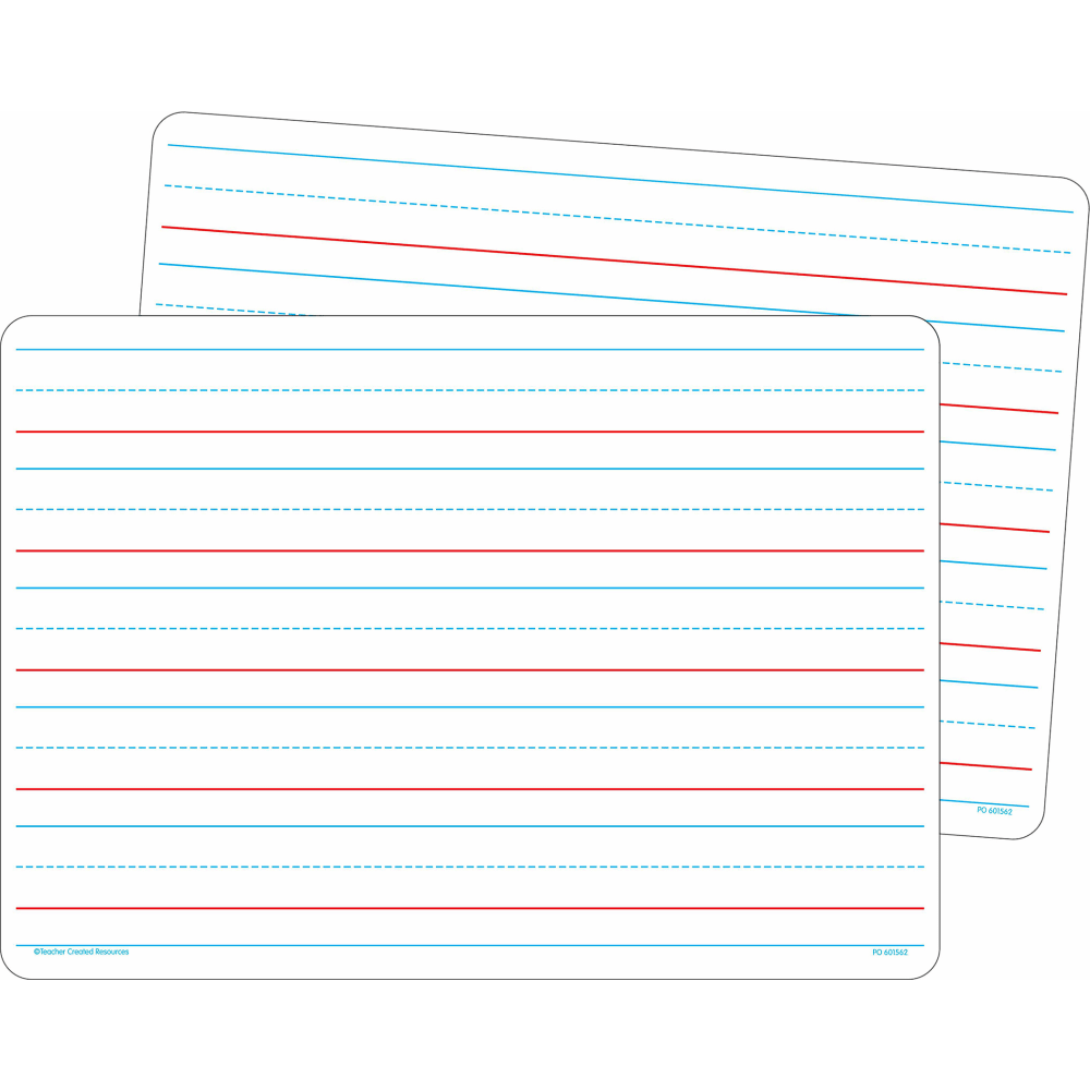 Teacher Created Resources Non-Magnetic Double-Sided Writing Dry-Erase Boards, 8-1/4in x 11-3/4in, White, Pack Of 10 Boards