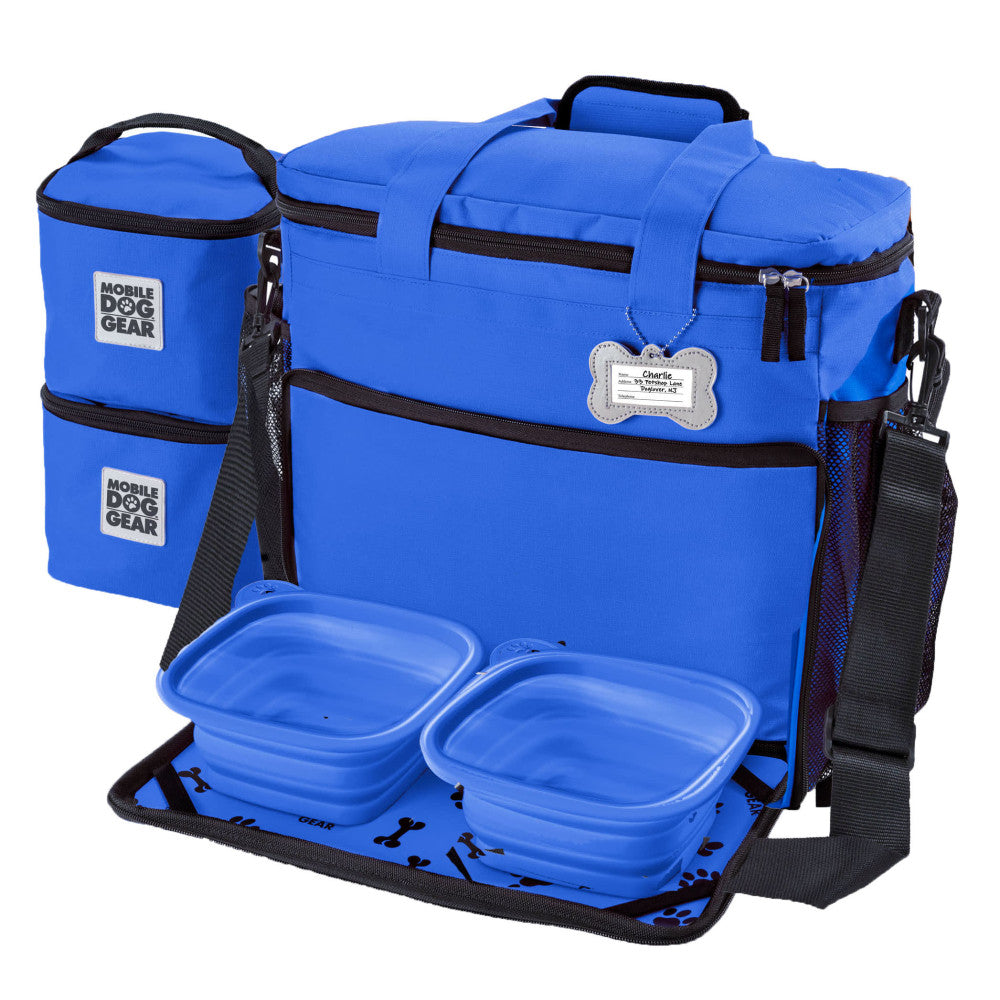 Overland Dog Gear Week Away Bag For Medium/Large Dogs, 14inH x 7inW x 15inD, Royal Blue