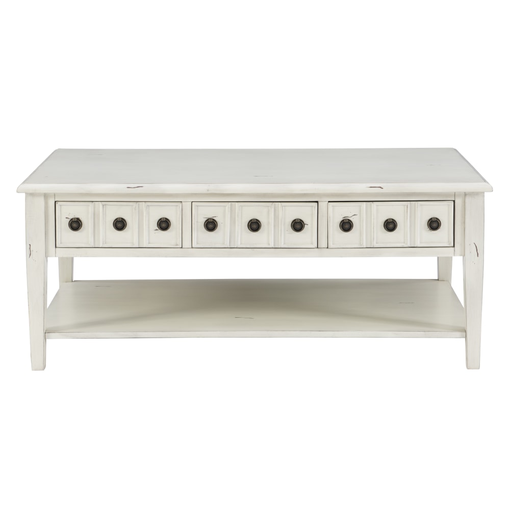 Powell Southam Coffee Table, 20inH x 47-3/4inW x 28inD, Cream