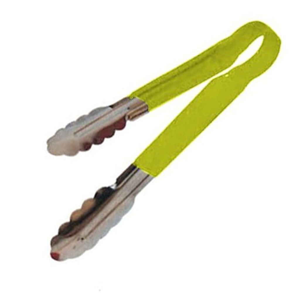 Winco Scalloped Tongs, 12in, Yellow