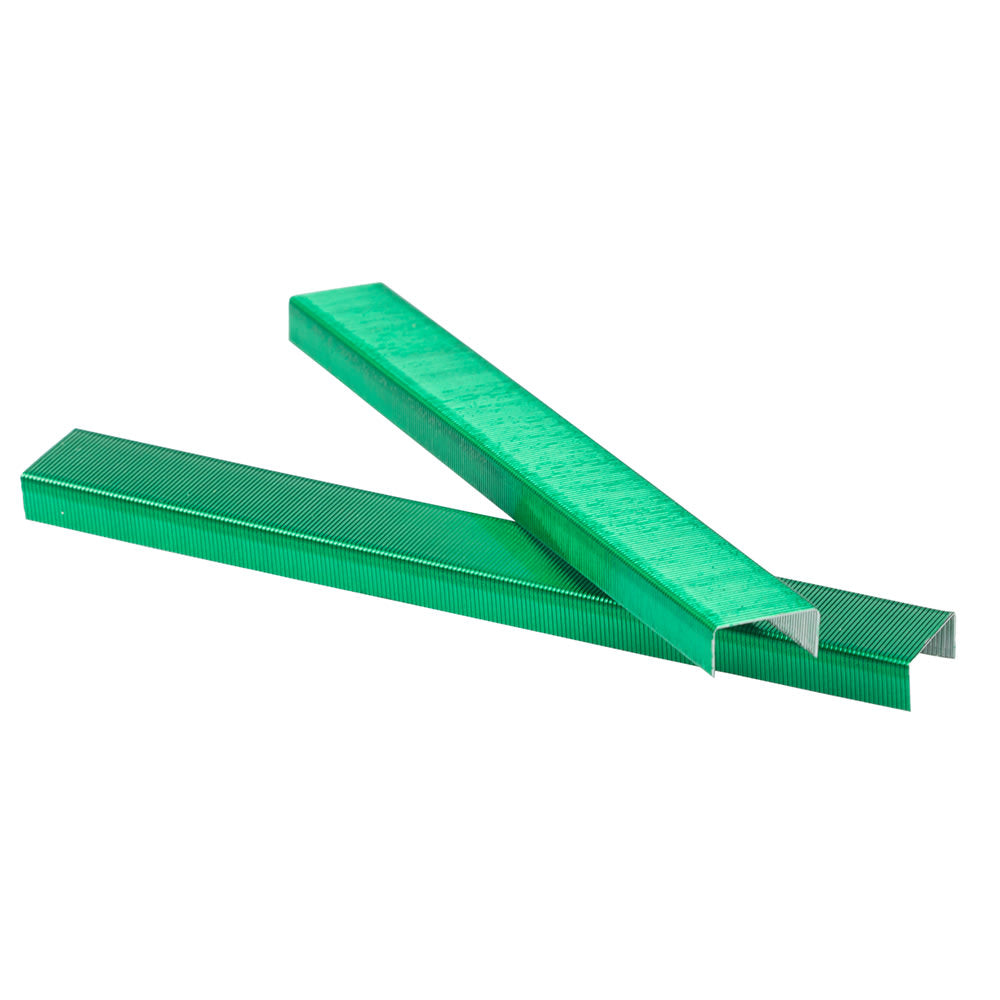 JAM Paper Standard Staples, 1/2in Full Strip, Green, Box Of 5,000 Staples