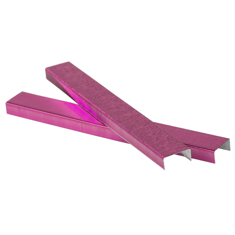 JAM Paper Standard Staples, 1/2in Full Strip, Pink, Box Of 5,000 Staples