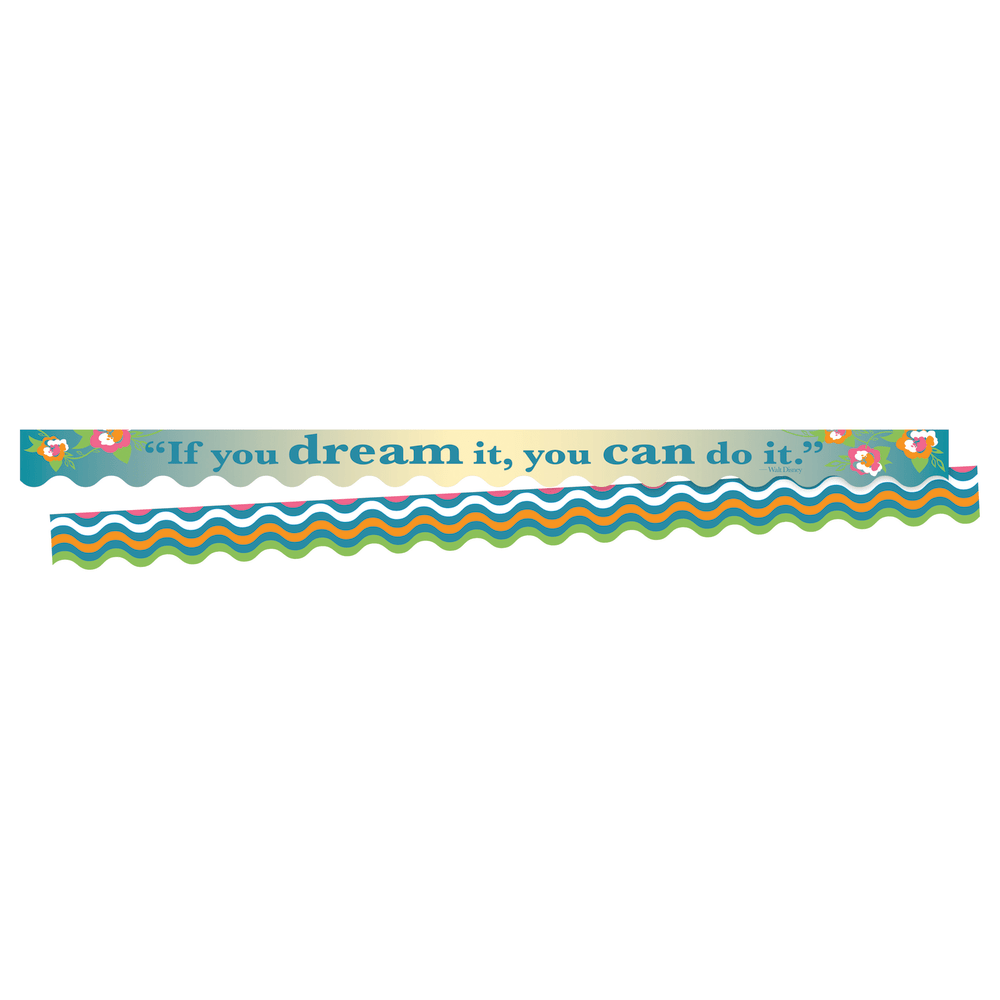 Barker Creek Scalloped-Edge Border Strips, 2 1/4in x 36in, You Can Do It, Pre-K To College, Pack Of 26
