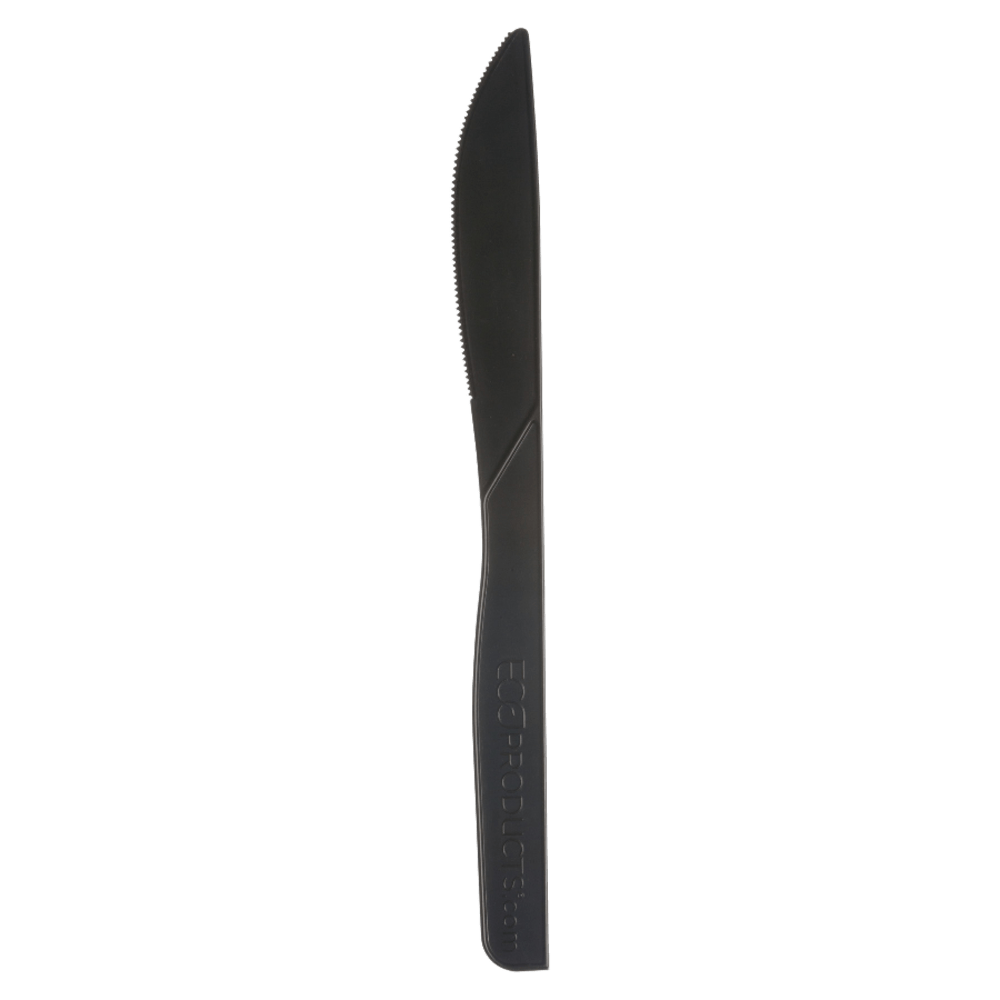 Eco-Products 100% Recycled Polystyrene Cutlery, Knives, Black, Box Of 1000
