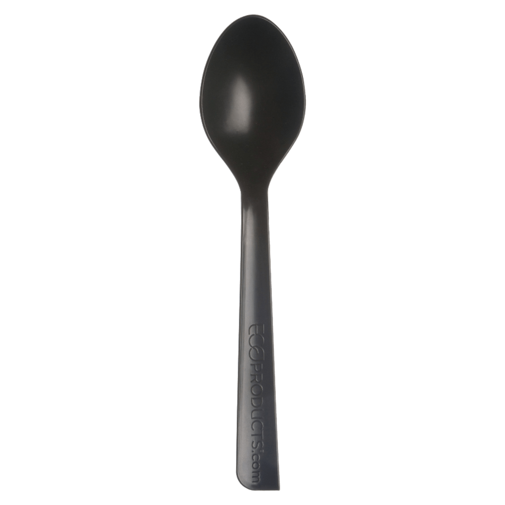 Eco-Products 100% Recycled Polystyrene Cutlery, Spoons, Black, Box Of 1000