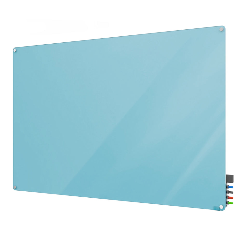 Ghent Harmony Magnetic Glass Unframed Dry-Erase Whiteboard, 24in x 36in, Blue