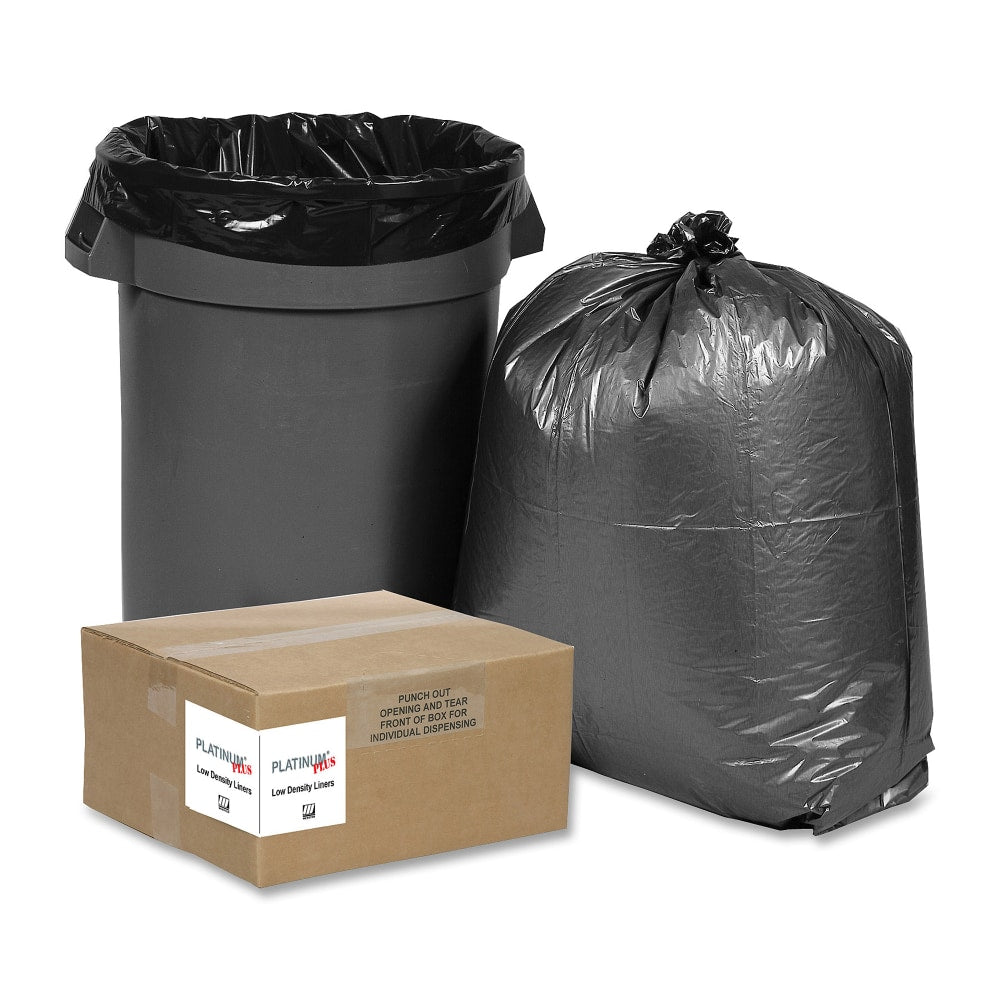 Webster Super Heavy-Duty Platinum Plus Liners, 33 Gallon, Silver, Box Of 50