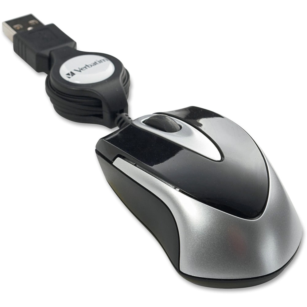 Verbatim Travel Optical Mouse, Mini, Black/Silver
