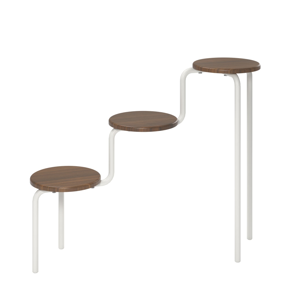 Ameriwood Home Webster Plant Stand, 25inH x 29-1/2inW x 9-1/4inD, Walnut/White