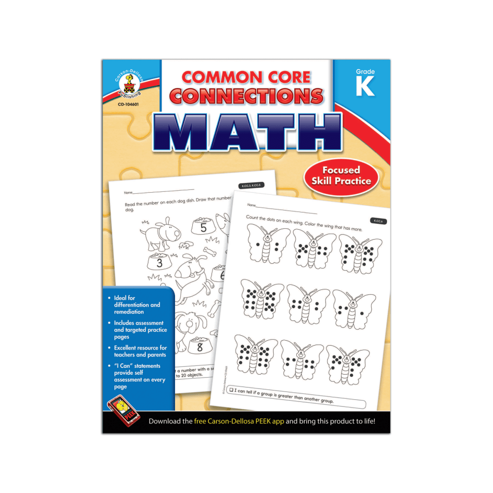 Carson-Dellosa Common Core Connections Math, Grade K