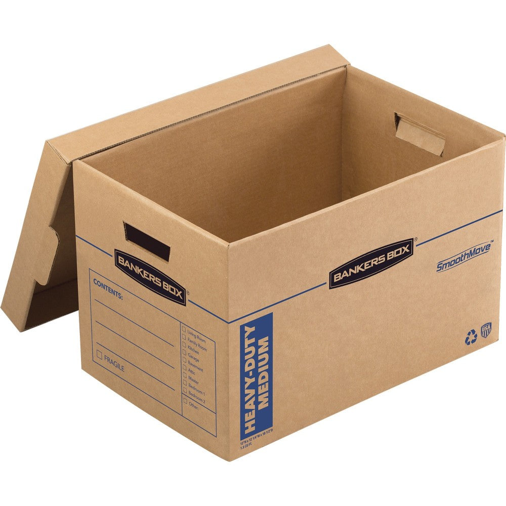 Bankers Box SmoothMove Moving & Boxes, 12in x 12 1/4in x 18 1/2in, 8 Pack