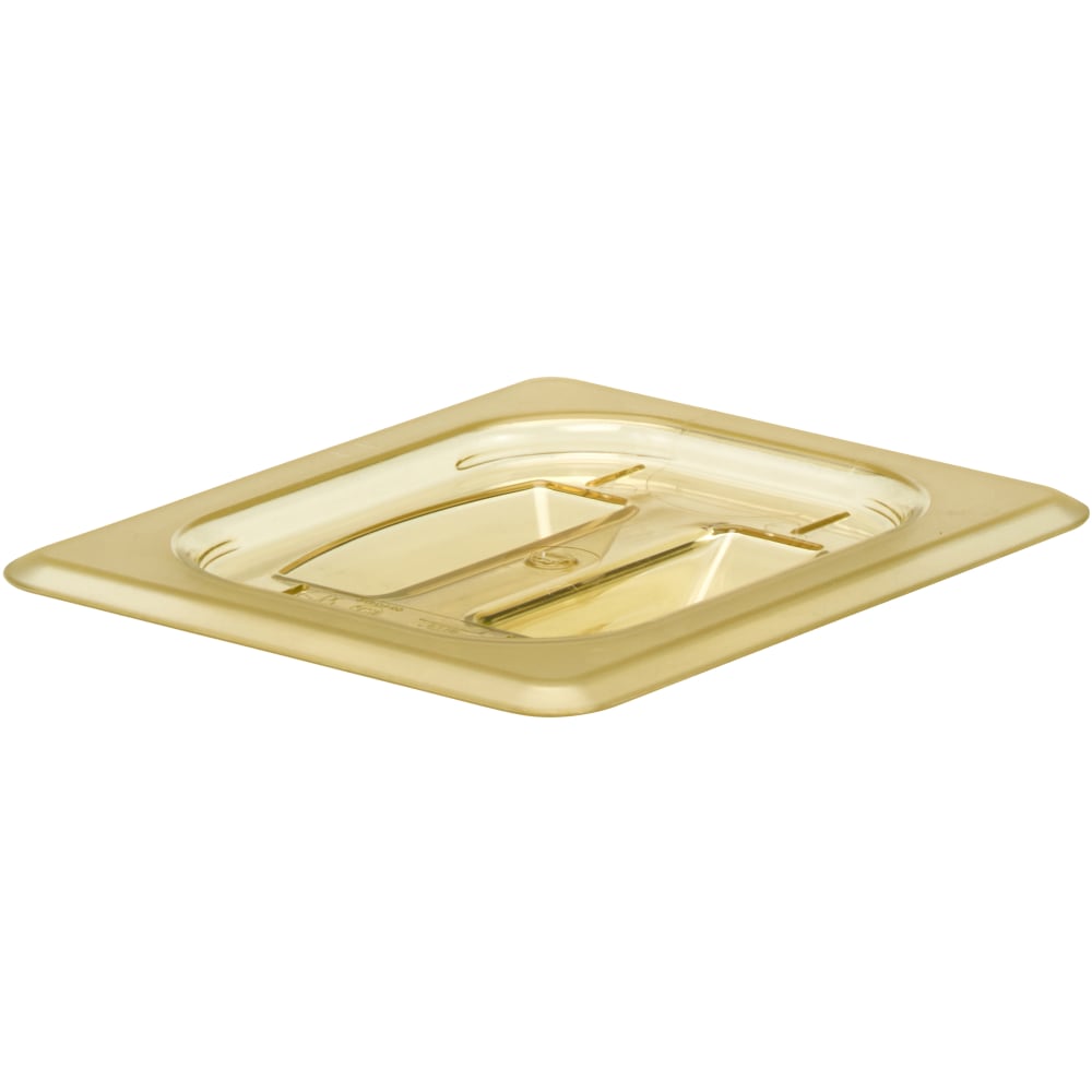 Cambro H-Pan High-Heat GN 1/8 Covers With Handles, 15/16inH x 5-1/4inW x 6-3/8inD, Amber, Pack Of 6 Covers